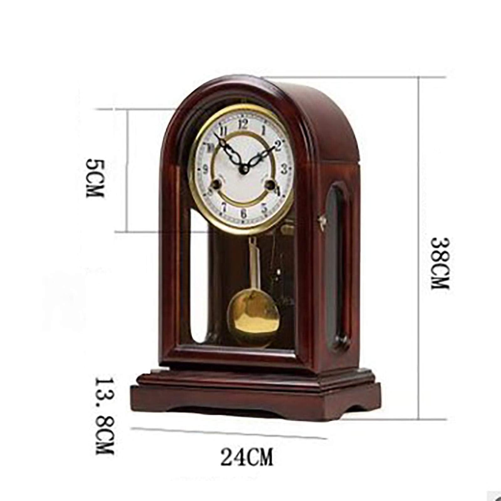 Reloj De Sobremesa De Péndulo De Madera Marrón, Reloj De Mesa Mecánico para Sala De Estar, Oficina, Decoración del Hogar