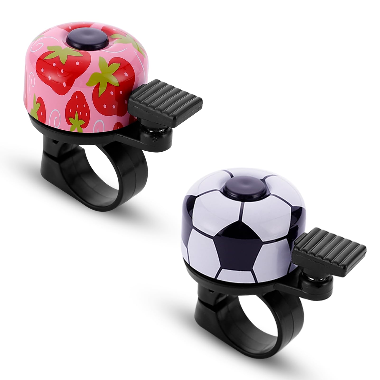 Paliston Bike Bell Bicycle Bell Crisp Sound for Adults Kids Boys Girls Strawberry & Football