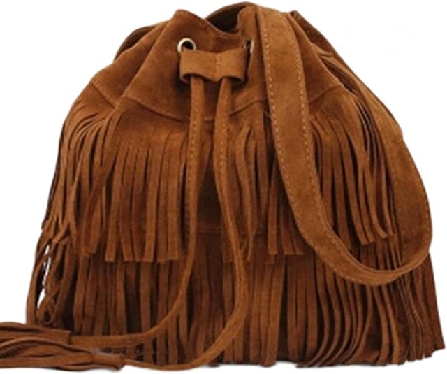 POHOVE Women Messenger Bag Handbag Shoulder Suede Fringe tassels Bag (Brown)(Brown)