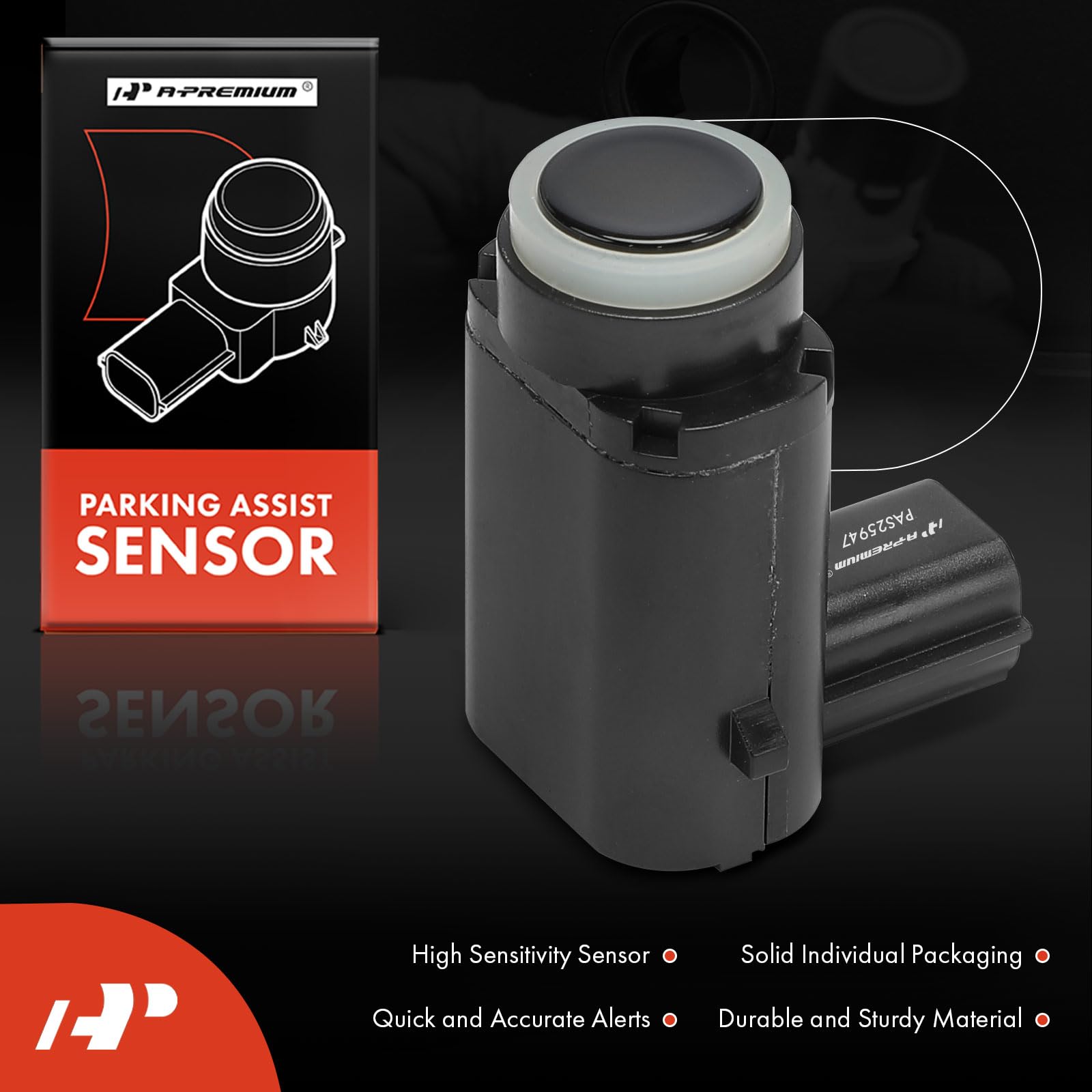 A-Premium Reverse Backup Parking Assist Sensor Compatible with Select Buick, Cadillac & Chevrolet Models - Malibu 2013-2015, Malibu Limited 2016, LaCrosse 2010-2016, ATS 2013-2019