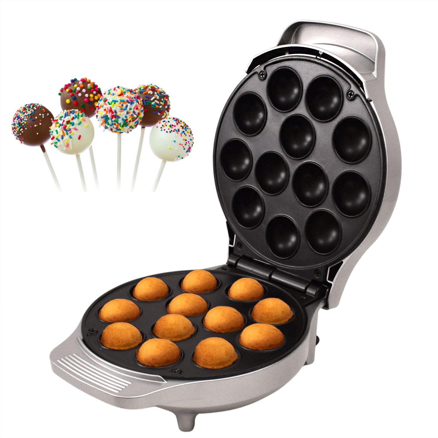 Syntrox Germany CPM-1200W für wunderbar kleine Kugelkuchen - Cake-Pop-Maker mit Antihaftbeschichtung