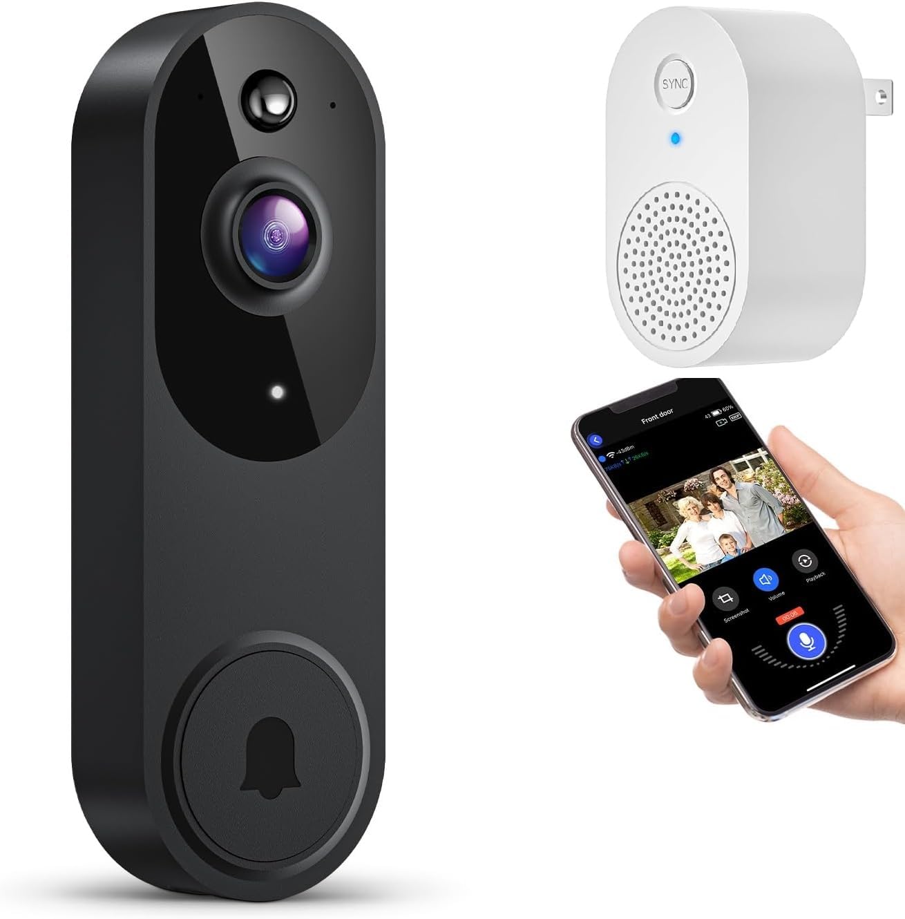 Smart Video Doorbell Camera with AI Motion Detection, Night Vision, Cloud Storage, 2 Way Audio, Battery Powered, 2.4GHz Wi-Fi Only-image-3