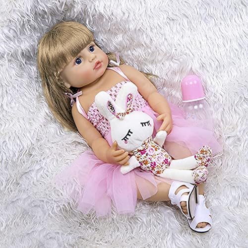 Miniatura 3 de iCradle Muñecas de bebé recién nacidas suaves y realistas, simulación de silicona de 20 pulgadas, aspecto realista, lavable, de cuerpo completo,