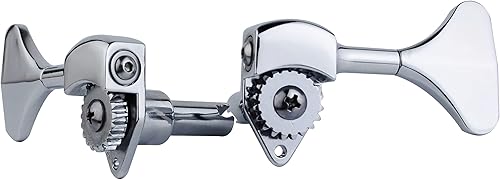 Miniatura 9 de Guyker Cabezal de máquina de bajo (4 para la derecha) - Relación 1:20 Abierto Sintonizadores de ajuste de clavijas de teclas de repuesto para Negro