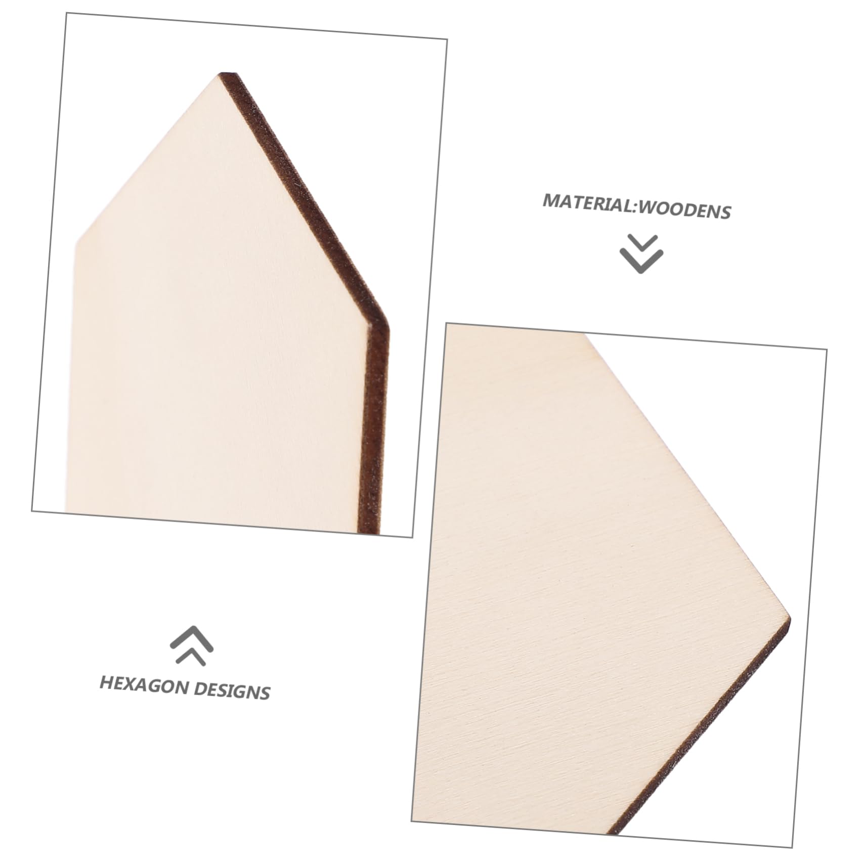 100 Pezzi Fette di Legno Esagonali Naturali Non Finiti per Progetti Fai da Te Decorazioni Artistiche Beige per Hobby Creativi