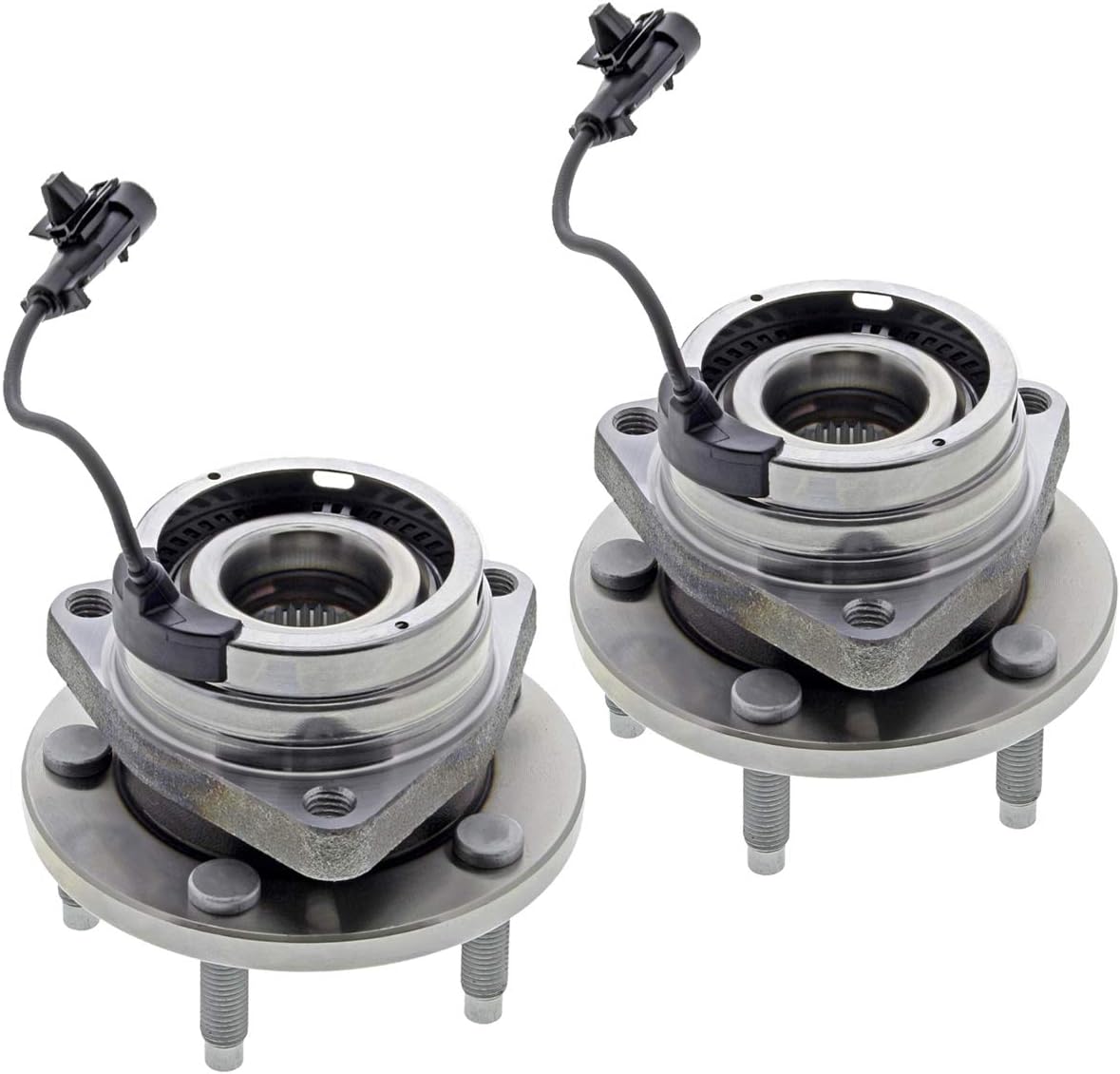 AUQDD 2PCS 513214 (5 Lugs,For 4-Wheel ABS Only) Front Wheel Hub and Bearing Assembly Compatible With 08-10 Chevy Cobalt (2.0L L4) HHR [04-12 Malibu ] 05-10 Pontiac G6 07-09 Saturn Aura