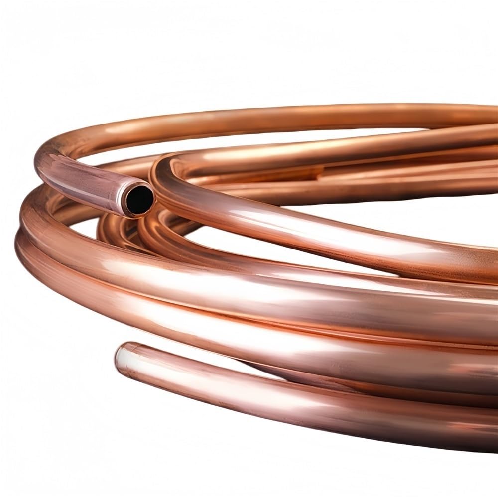 Tubo de cobre en espiral flexible, Tubo de cobre de la bobina del T2 del tubo capilar for tamaños múltiples de la reparación de la CA y del laboratorio(5M*6.35MM*5.15MM)
