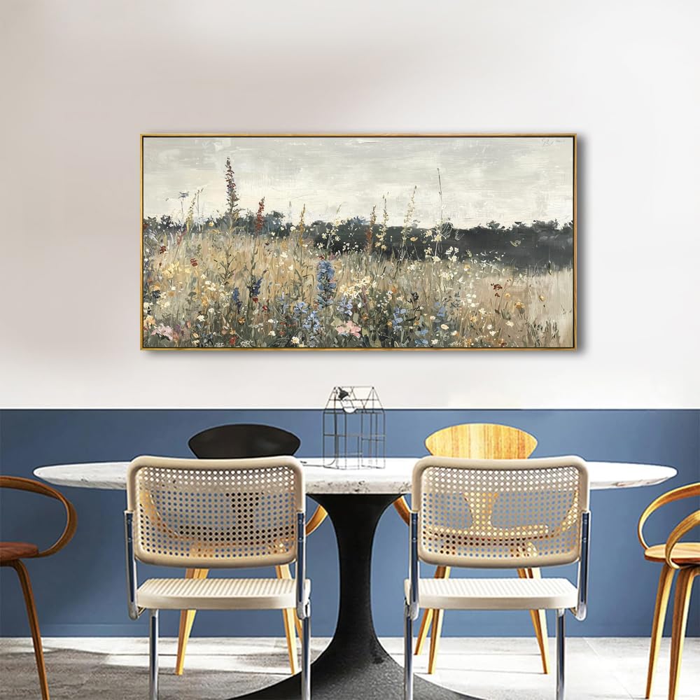 Amazon.com: Solid wood Framed Canvas Wall Art Vintage Decor