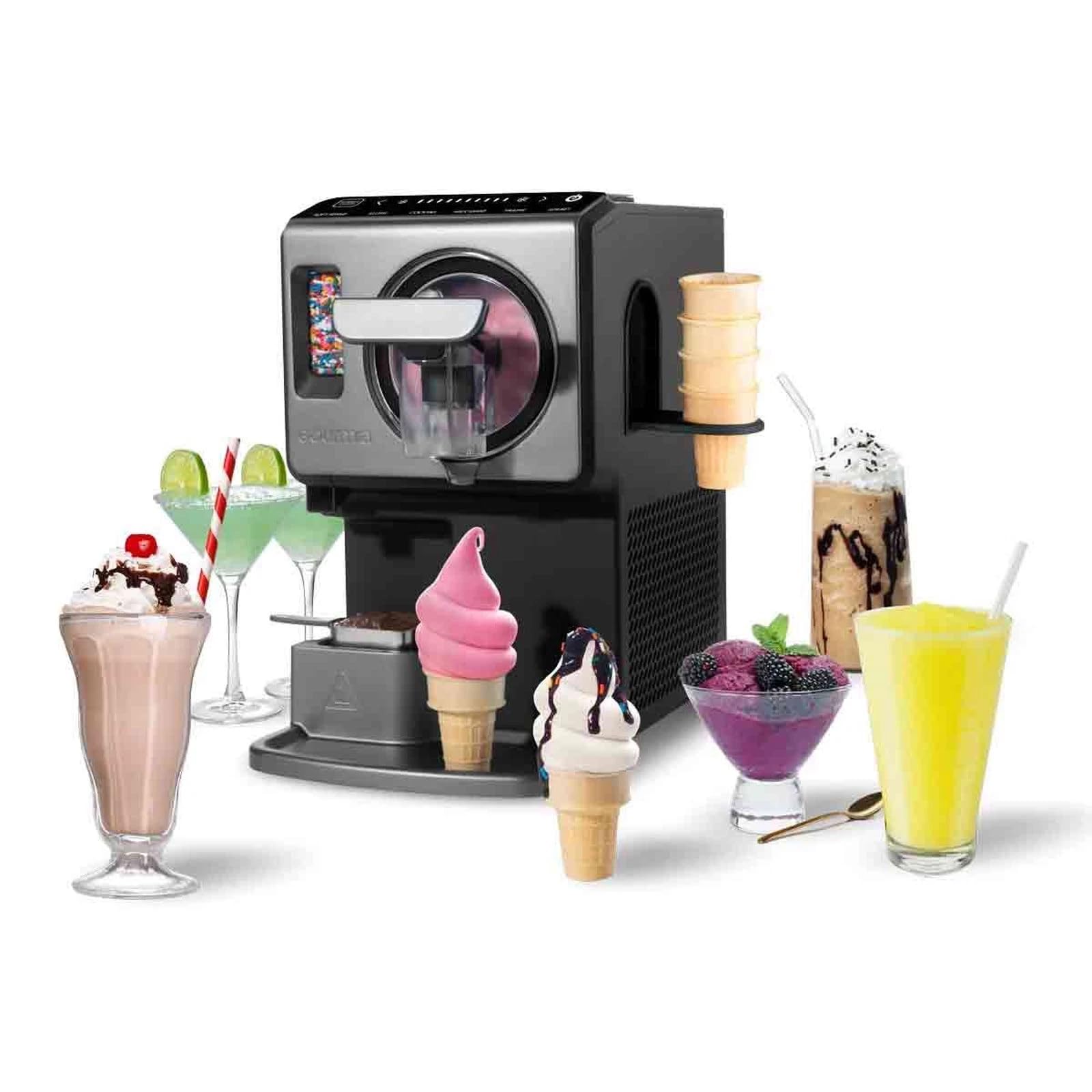 Soft Serve Ice Cream & Frozen Drink Maker Machine with Dispensing Lever - Model GSI1020, Black