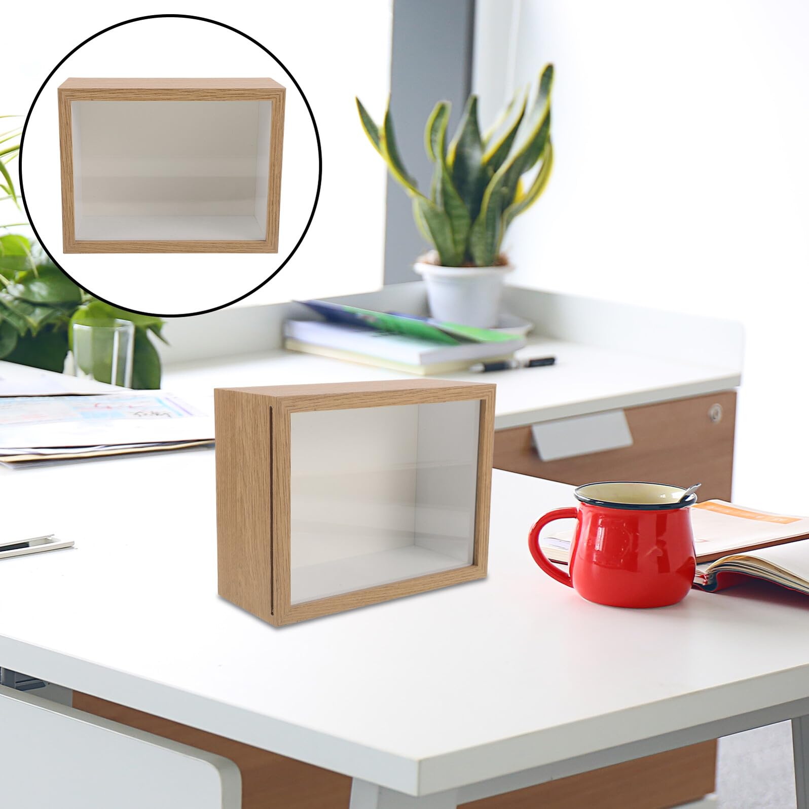 SHINEOFI Cornice Tridimensionale con Pannello Scorrevole in Mdf e Acrilico per Esposizione di Fiori Secchi e Oggetti Artigianali, per Decorazioni da e DIY