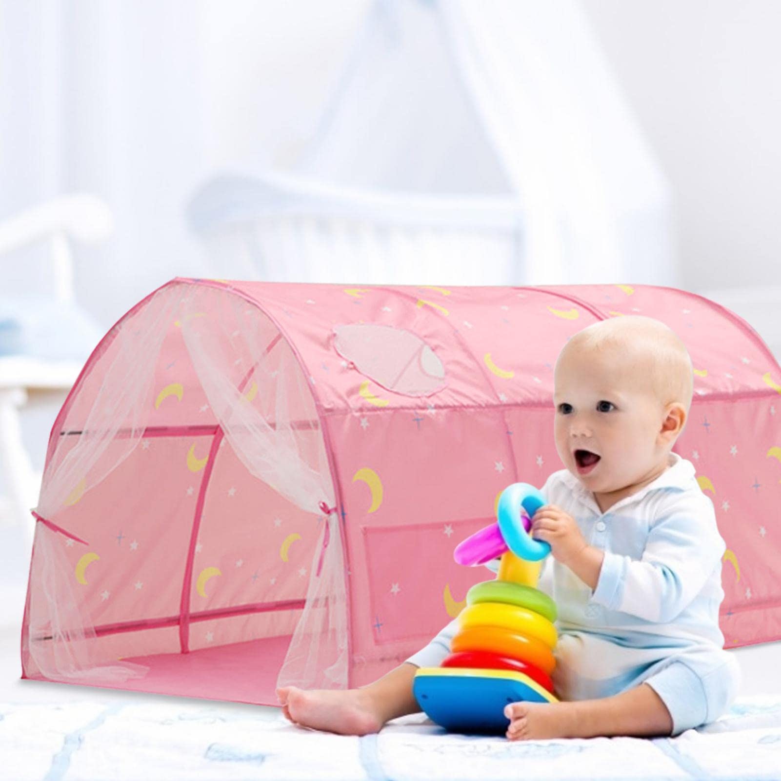 GIFYYM Pop Tents Indoor Playhouses, Kids Playhouse with Net Curtains, Kids  Galaxy Starry Sky Dream Bed Tent, Single Bed Tent Canopy House, Playhouse