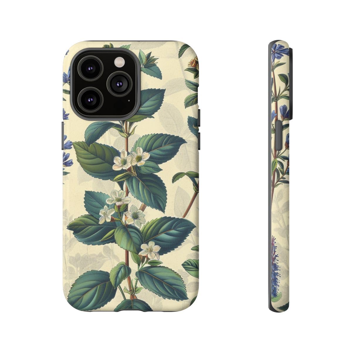 Coque herbes botaniques vintage iPhone 14 Pro Max rigide mate anti-rayures - 5