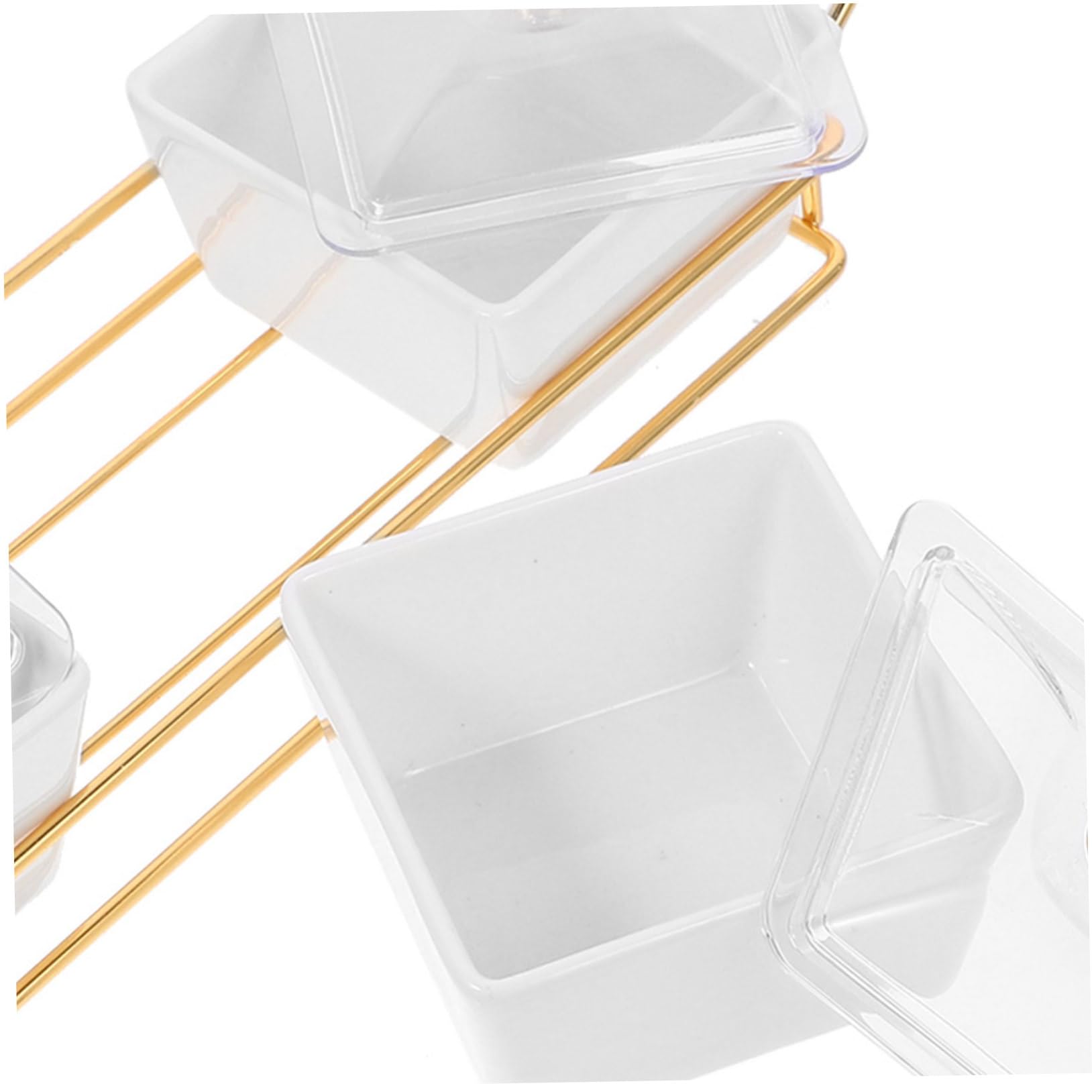 MAGICLULU Piatto Diviso in Ceramica Bianca Tre Scomparti, Finitura Liscia e Delicata, Coperchio Incluso, per Snack e Buffet Minimalisti