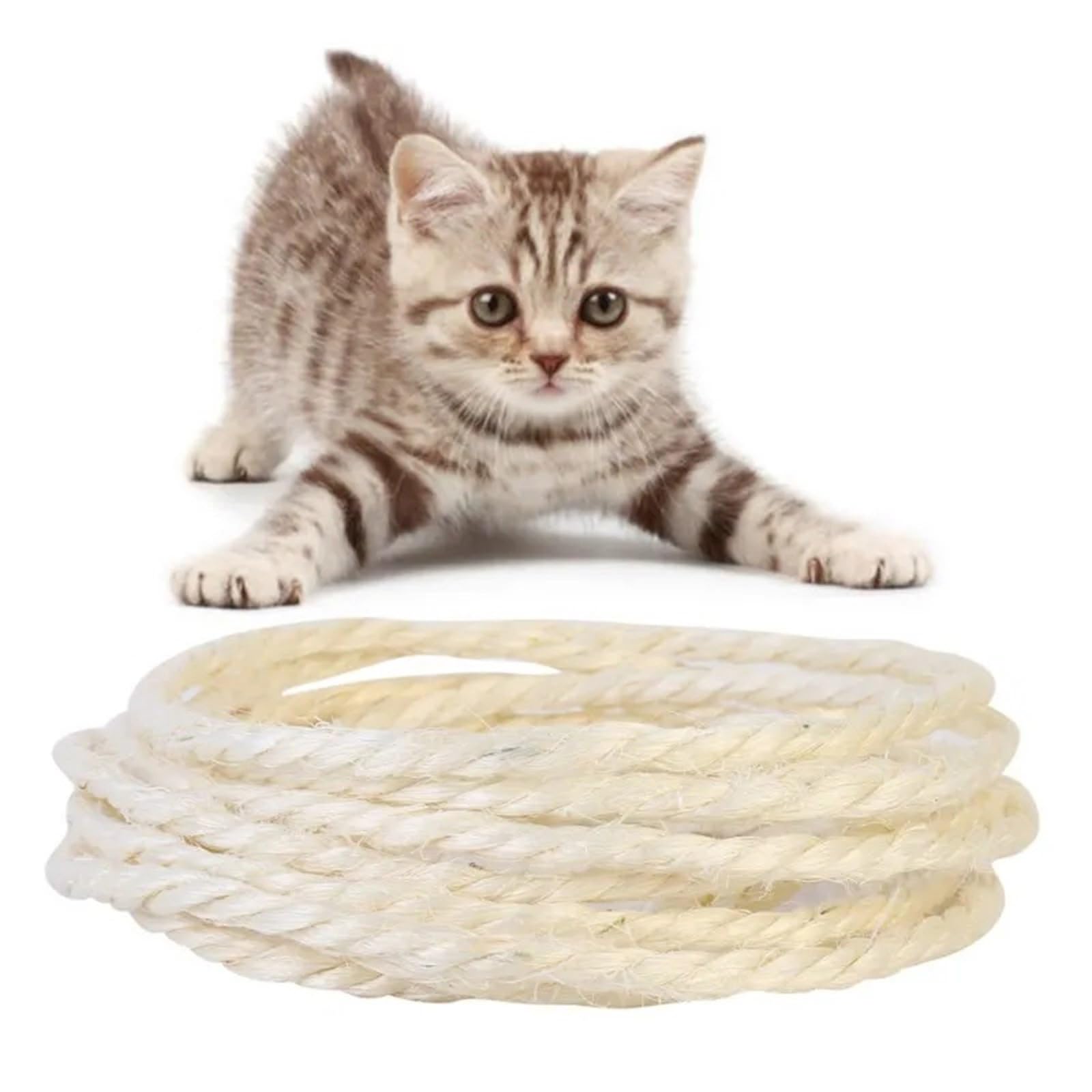 Cuerda de fibra natural para reconstruir muebles de escalada y accesorios para mascotas cuerda de sisal para reparar árboles rascadores