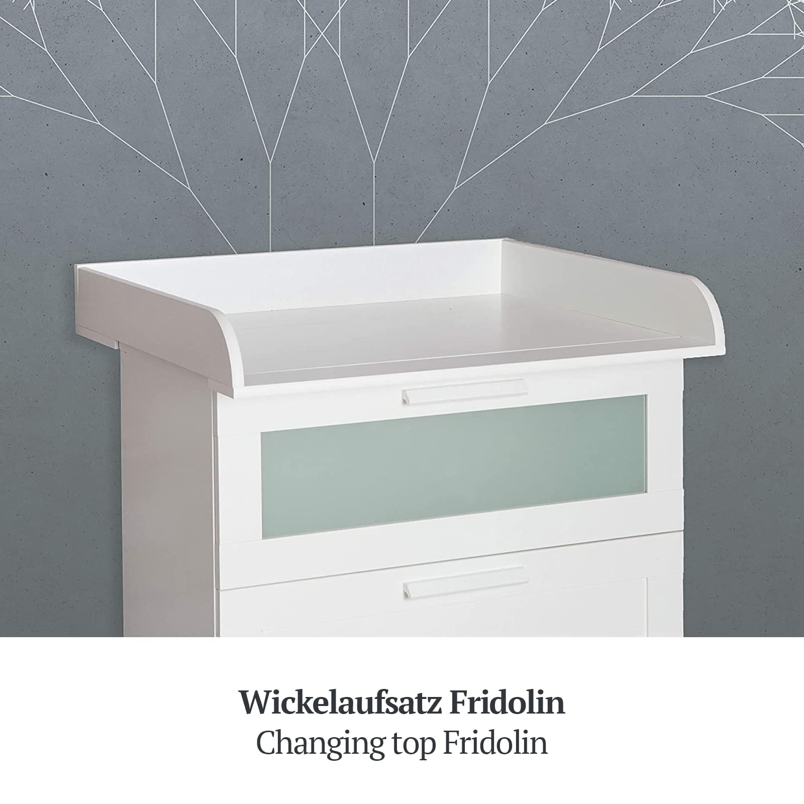 Puckdaddy Fridolin | Wickelaufsatz kompatibel mit IKEA Brimnes Kommoden (Tiefe: 46cm) u.Ä. | 78x70x10 cm | Wickelauflage aus MDF-Holz | Premium Wickelaufsatz inkl. Montagematerial zur Wandmontage