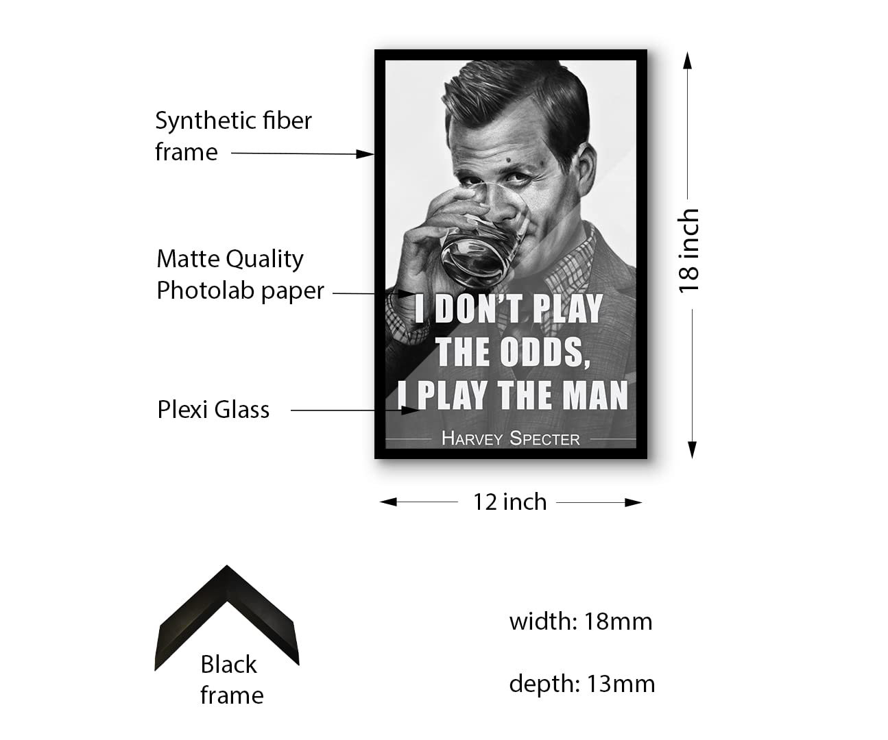フォトフレーム Harvey Specter Motivational Poster Harvey Specter Wall Art Collection: Suave & Charismatic