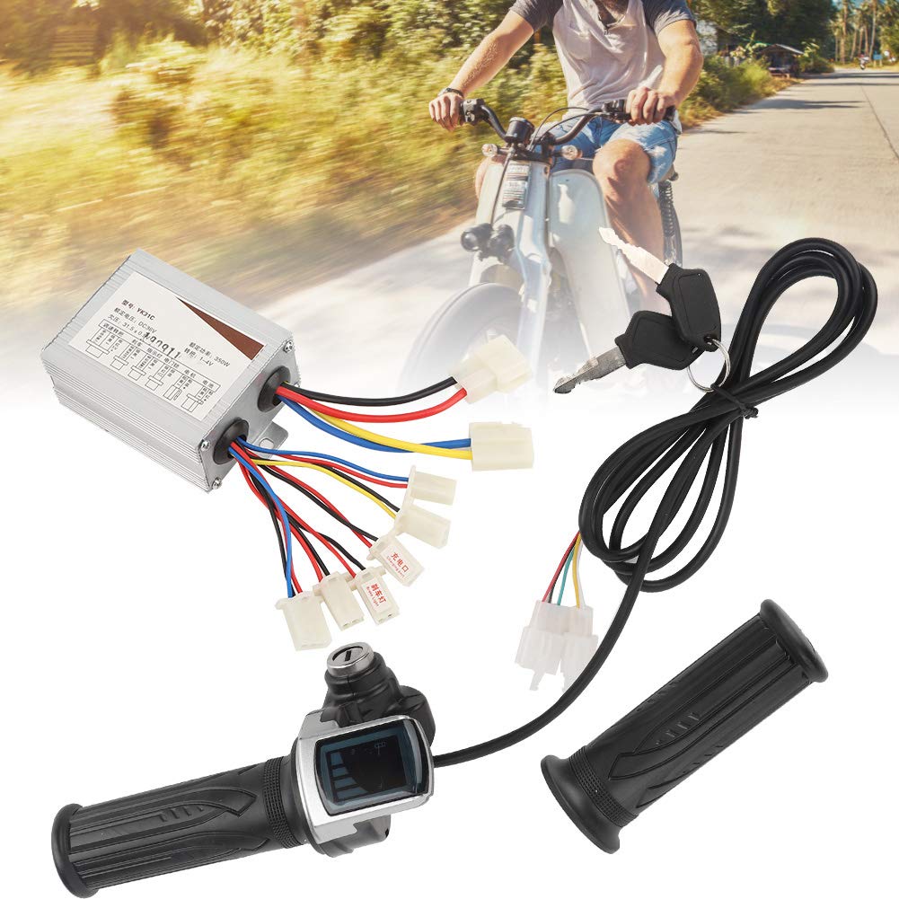 Dilwe Poignée D'accélérateur électrique 36V 350W avec Accessoire de Contrôleur de Verrouillage, Vélos électriques et Pièces de Rechange