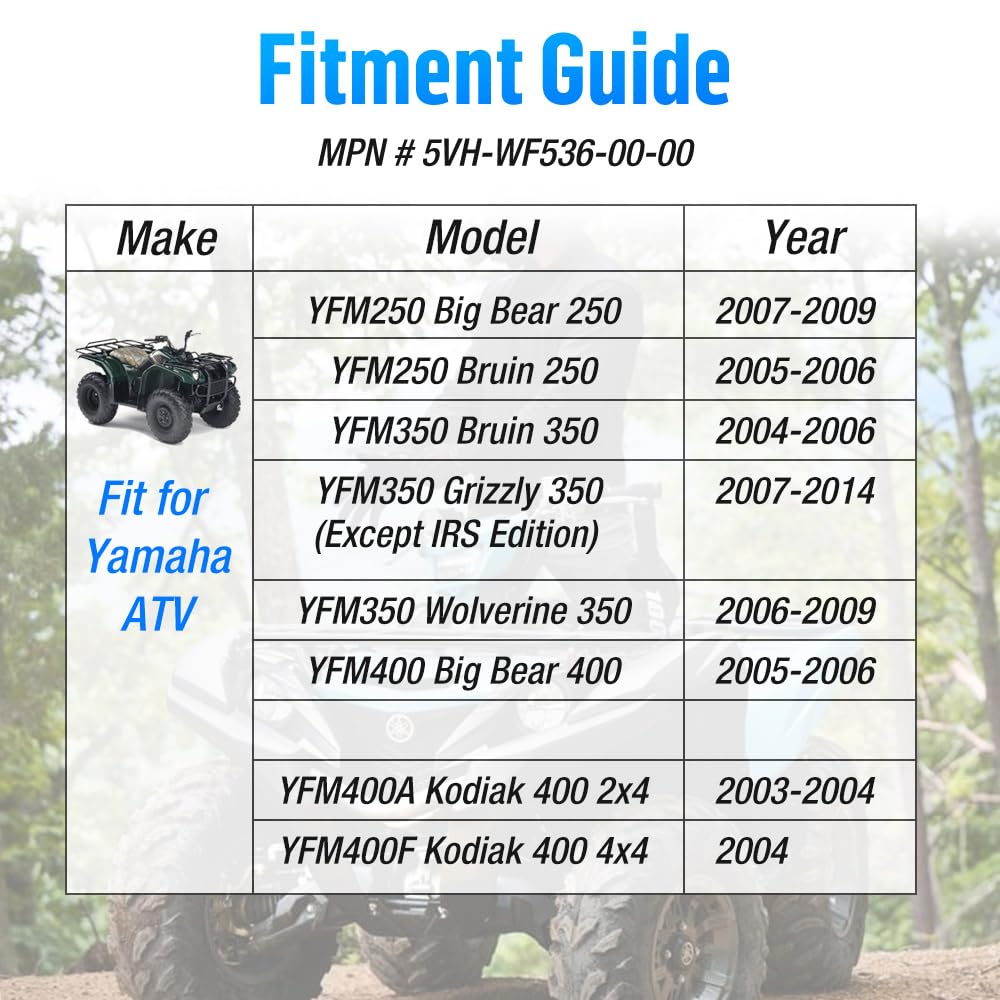 Zapatas de Freno traseras aptas para Yamaha Grizzly 350 Kodiak 400 2003-2004 Wolverine 350 2006-2009 Bruin 250 350 Big Bear 250 2004-2014 Big Bear 400 2005-2006