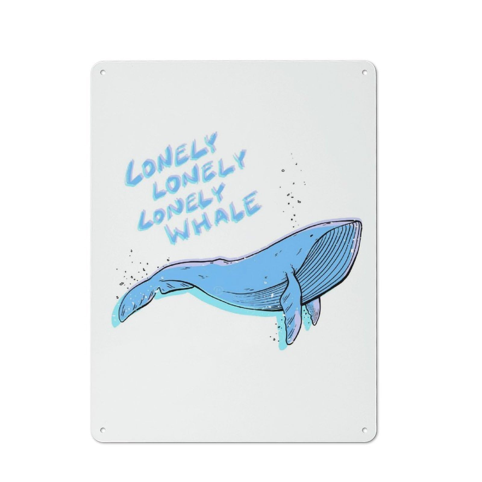 Junmoney Lonely Whale Text Version Shed Metal Sign With Design 40X30cm, Outdoor Room Utility Space Decor For Greenhouse, Garden Room, Cafe Or Entryway
