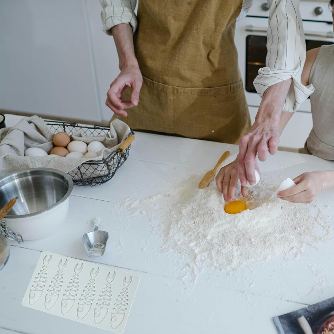 Stampo In Silicone Per Tuiles A Lisca Di Pesce - Per Cioccolato, Zucchero, Torte Decorative (6 Fori) - Foto 6