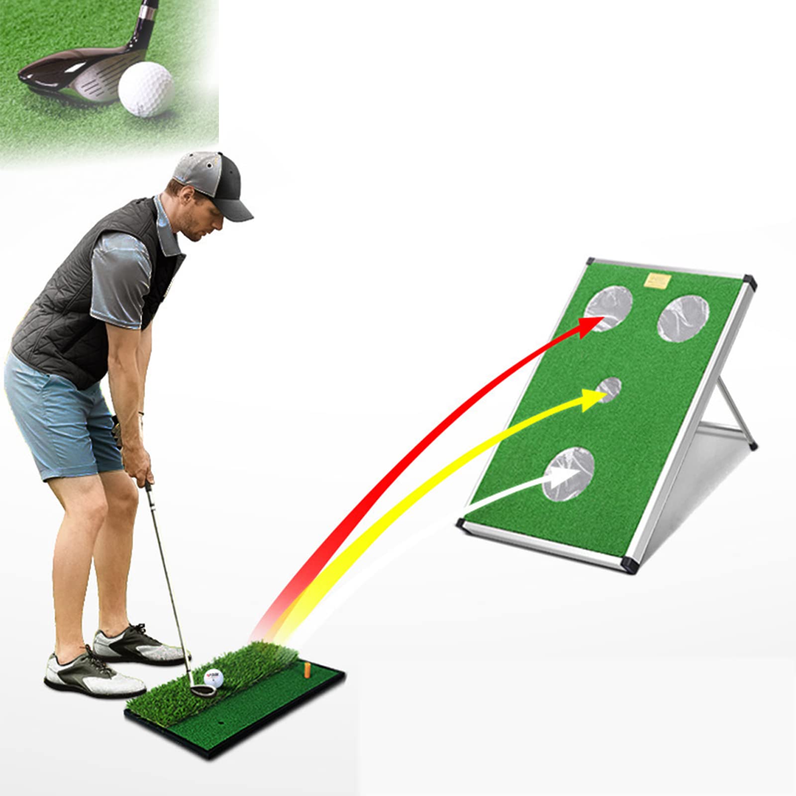 Filet de golf portable et réglable pour entraînement au déchiquetage de précision