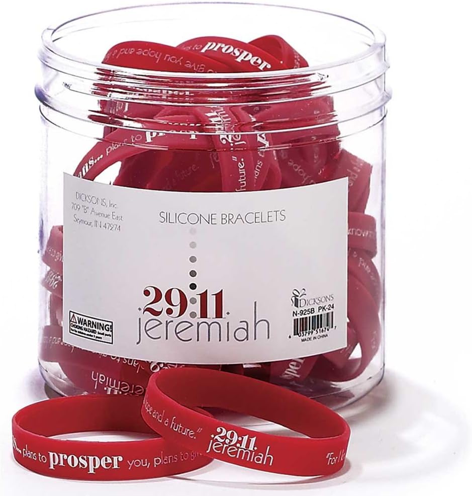 Dicksons I Know The Plans I Have For You One Size Fits Most Silicone Bracelets, Pack of 24