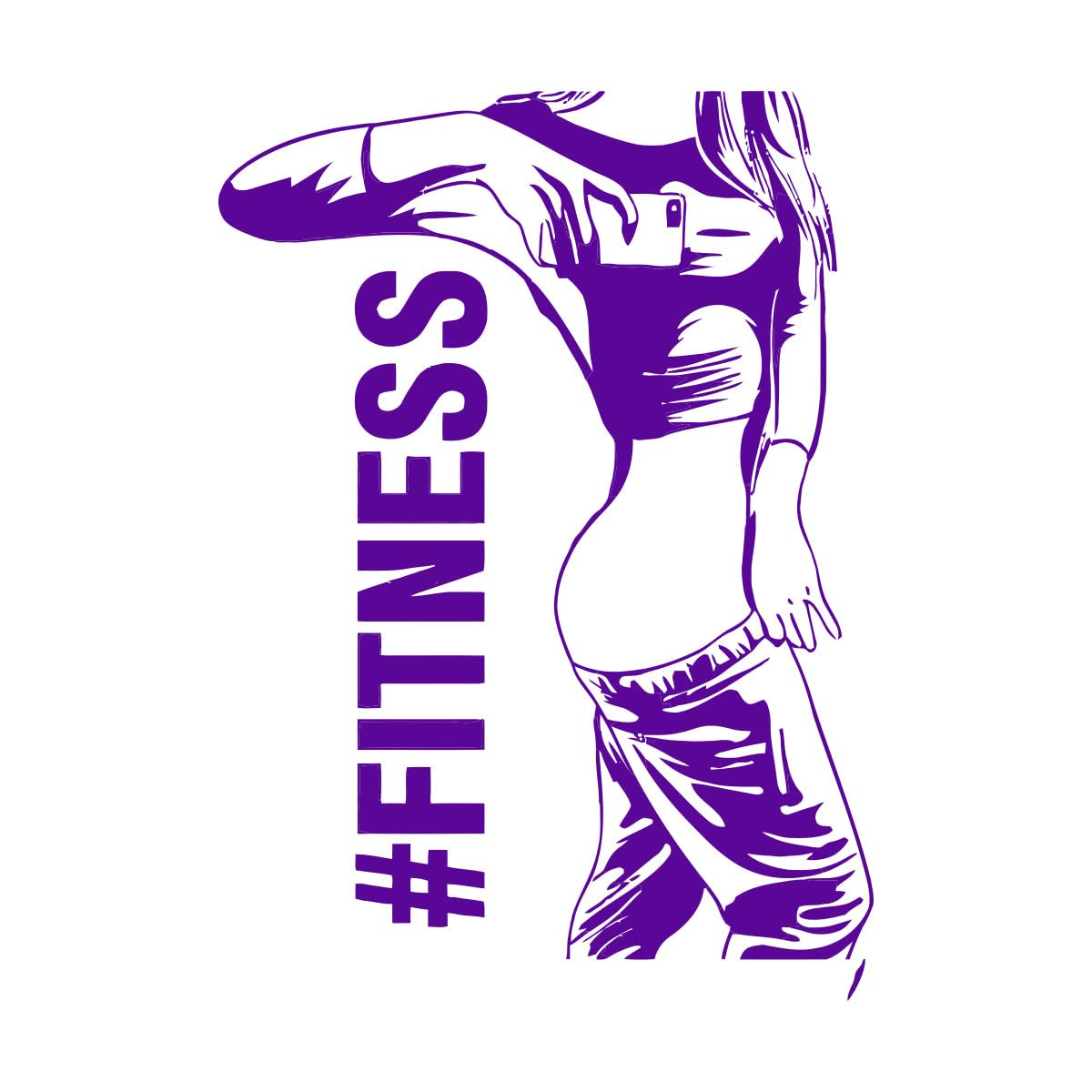 Gym Logo Barbell Muscles Bodybuilder Wall StickerVinyl Wall Decal Fitness Girl Sports Art Selfie Woman Gym Decor Stickers Extra Large - 74x96cm โ image 1