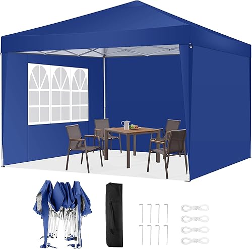 Miniatura 8 de COBIZI Tienda de campaña desplegable de 10 x 10 pies con 3 paredes laterales, tiendas de campaña para fiestas, bodas, patio trasero, impermeable, al