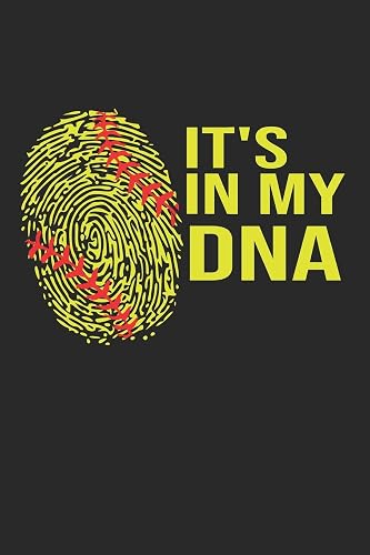 It's In My DNA: Softball Lined Notebook for Catcher/Pitcher Girls Training Journal at Sports, High School, College, University