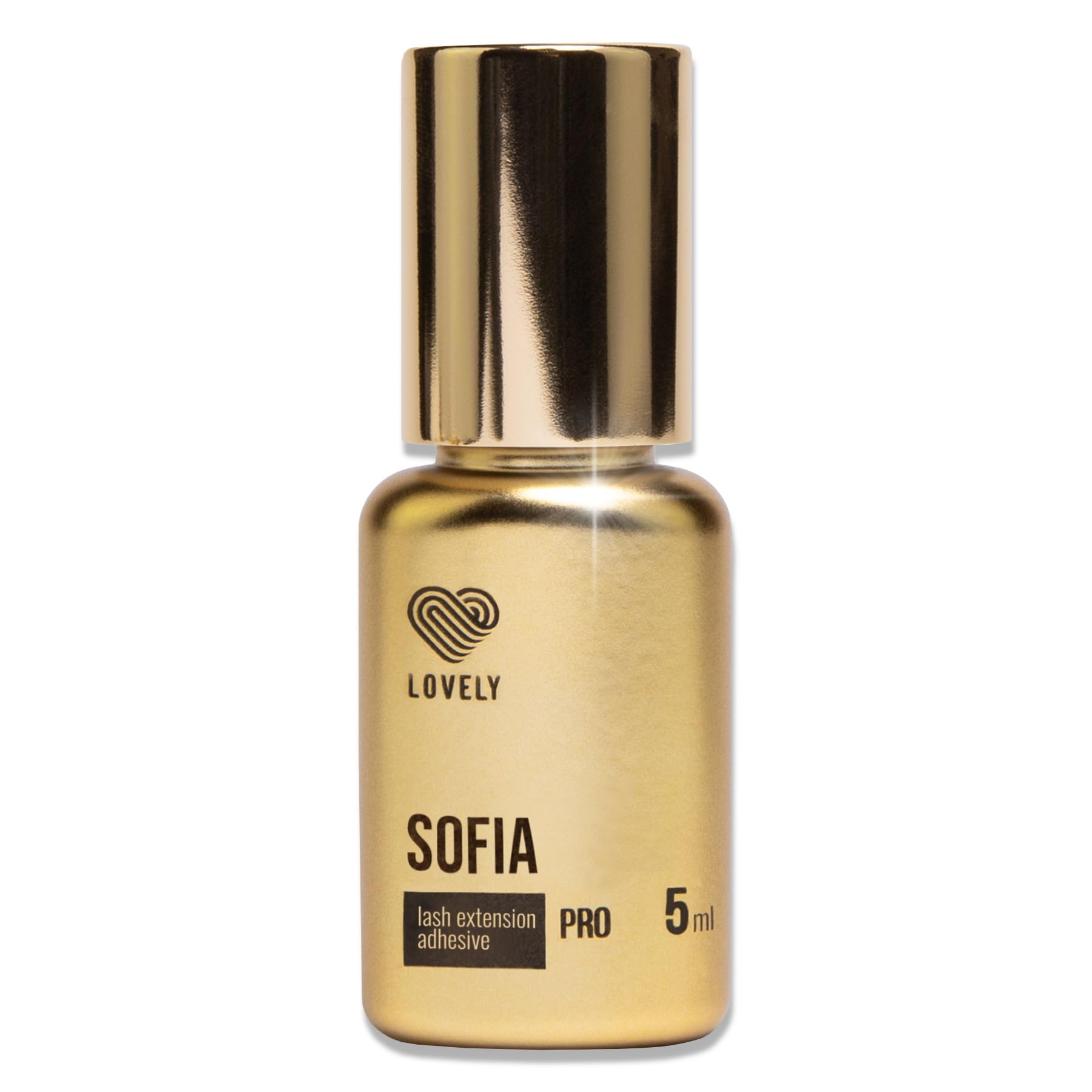 LOVELY Wimpernkleber SOFIA - schneller Kleber, Trocknungszeit 0,5 Sek. - bis zu 8 Wochen Halt, Hypoallergen - Wimpernkleber für Wimpernverlängerung geeignet für Studios & Fremdanwendung - 5ml Schwarz