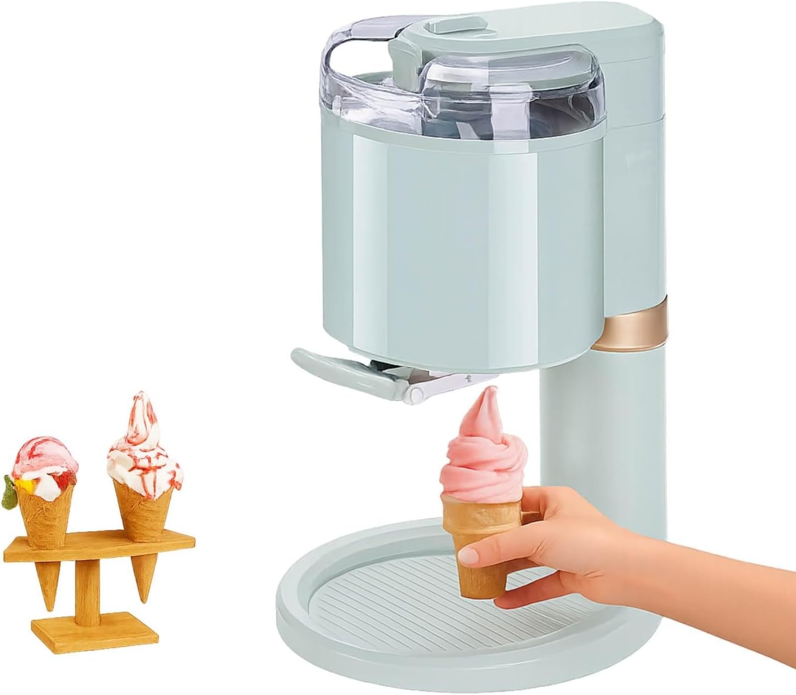 Ice Cream Maker β Automatic Mini Soft Serve Machine for Home, DIY Fruit Creami Dessert Maker, Compact Icecream Appliance