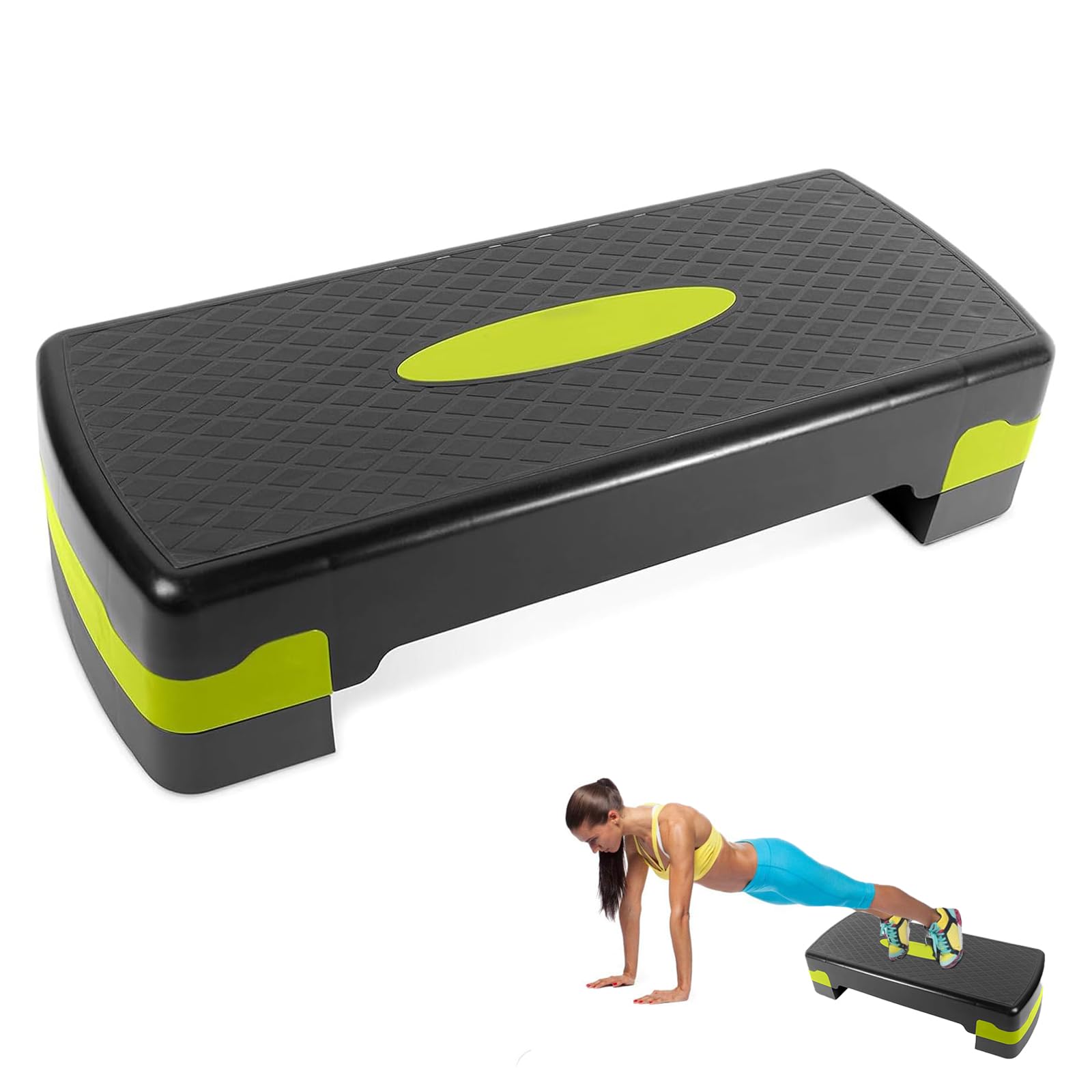 Stepper Fitness Casa, 67x27 cm,Step Fitness con Altezza Regolabile 10-15 cm, con Strato Antiscivolo, Aerobica & Esercizio per Allenamento a Palestra