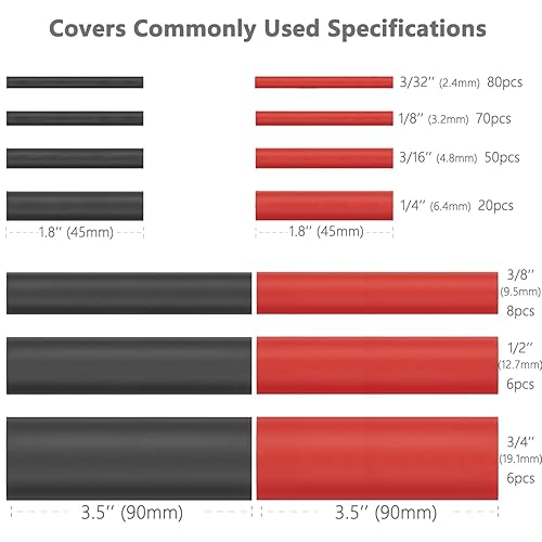 Miniatura 7 de Kit de tubos termorretráctiles de alambre + mini pistola de calor para tubos retráctiles, 328 tubos retráctiles de alambre 21 + pistola