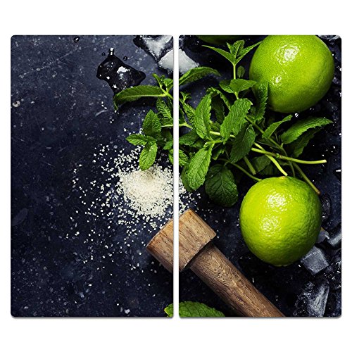 | Herdabdeckplatten 2x30x52 cm Ceranfeldabdeckung 2-Teilig Universal Elektroherd Induktion für Kochplatten Herdschutz Deko Schneidebrett