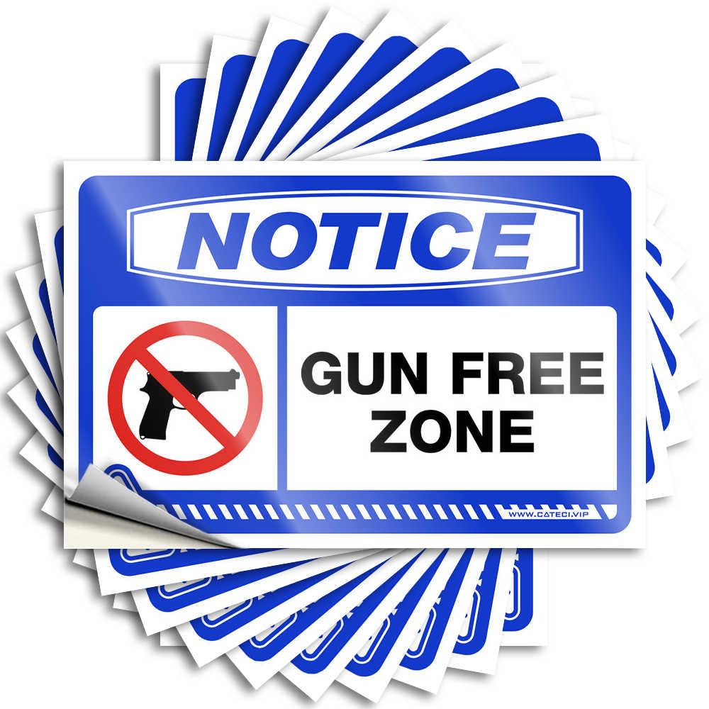 Vintage Bathroom Decor Decals Case | Notice Gun Free Zone Positive Outside Sticker Pack(8X12CM)