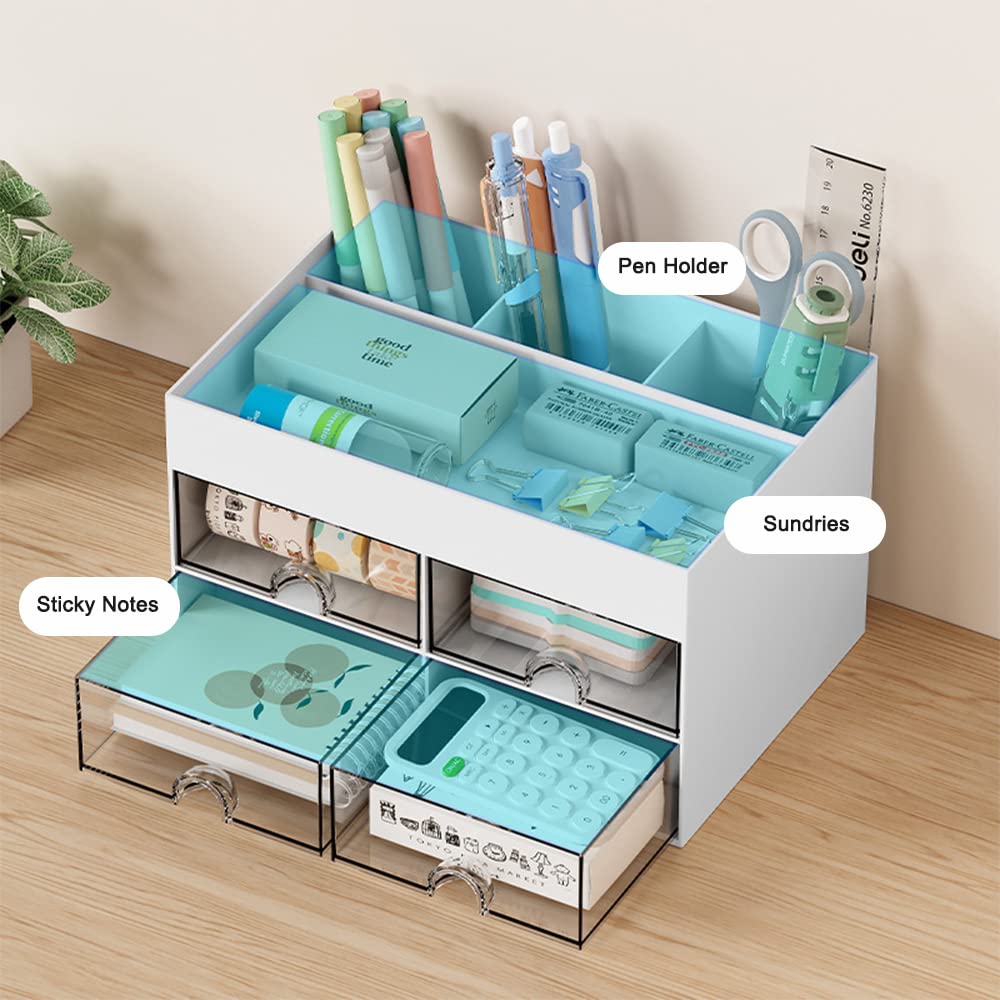 Organizer Scrivania Con Cassetti - Multifunzione, Bianco, Per Ufficio O Casa - Foto 8