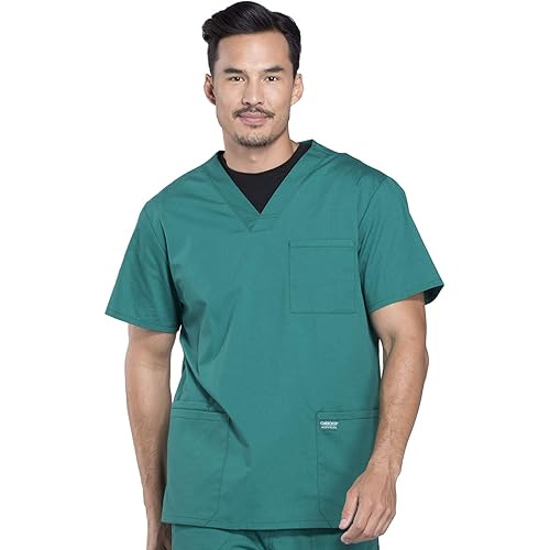 Cherokee Men Scrubs Top Workwear Professionals V-Neck WW695