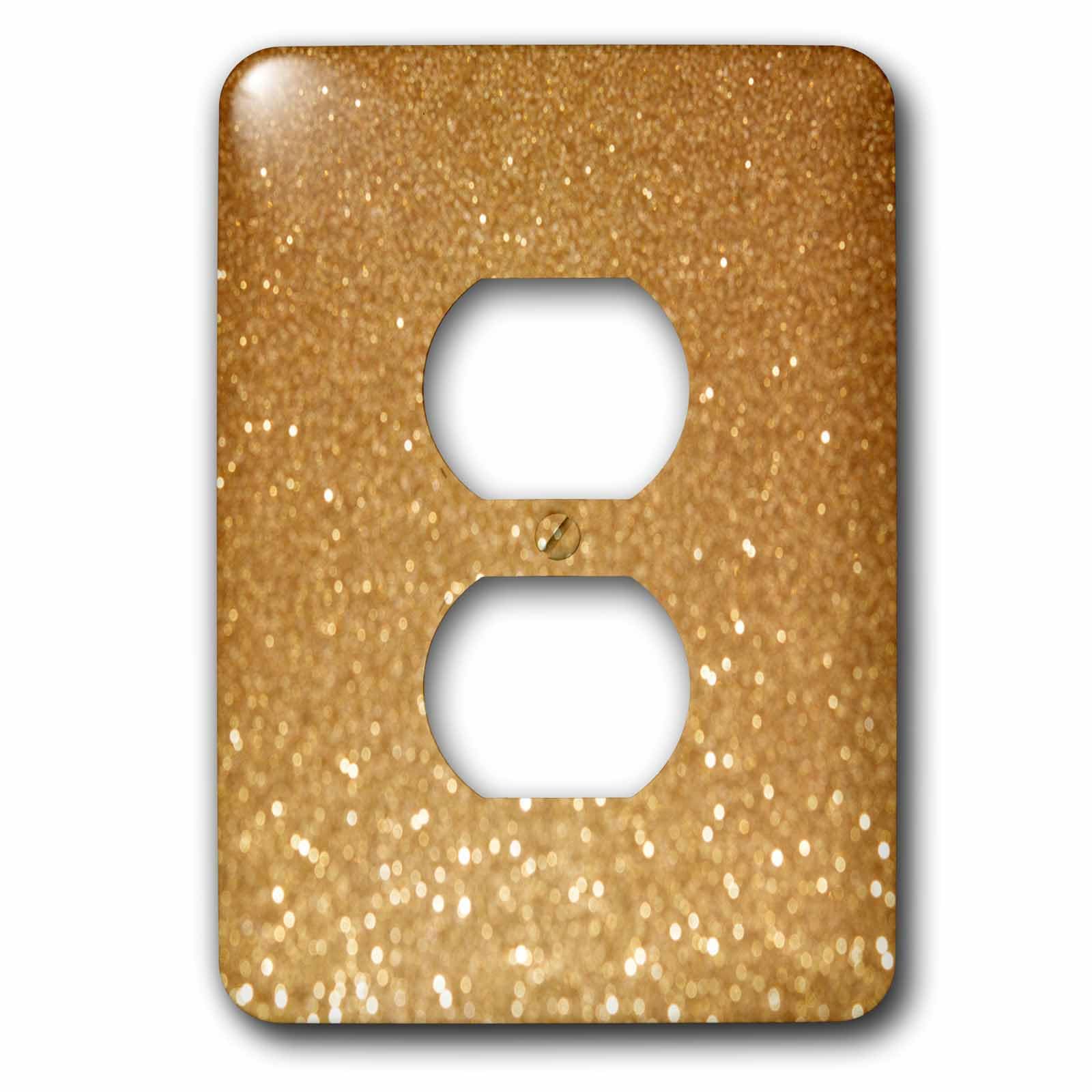 Tapa de enchufe dorado lujo 3dRose brillo glamuroso para paredes exclusivas