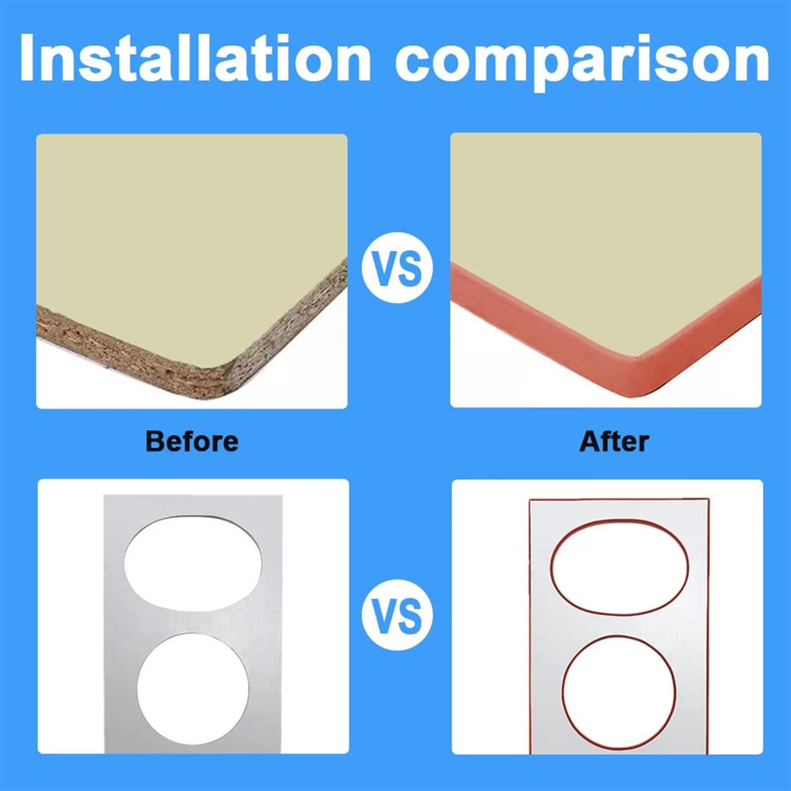 /118/9.8FT U Forma Autoadesivo Impiallacciatura Bordo Banding, Flessibile Mobili Bordo Trim, TPE Silicone Copertura Striscia Sigillante Pannello di Legno, Protezioni Angolari, per