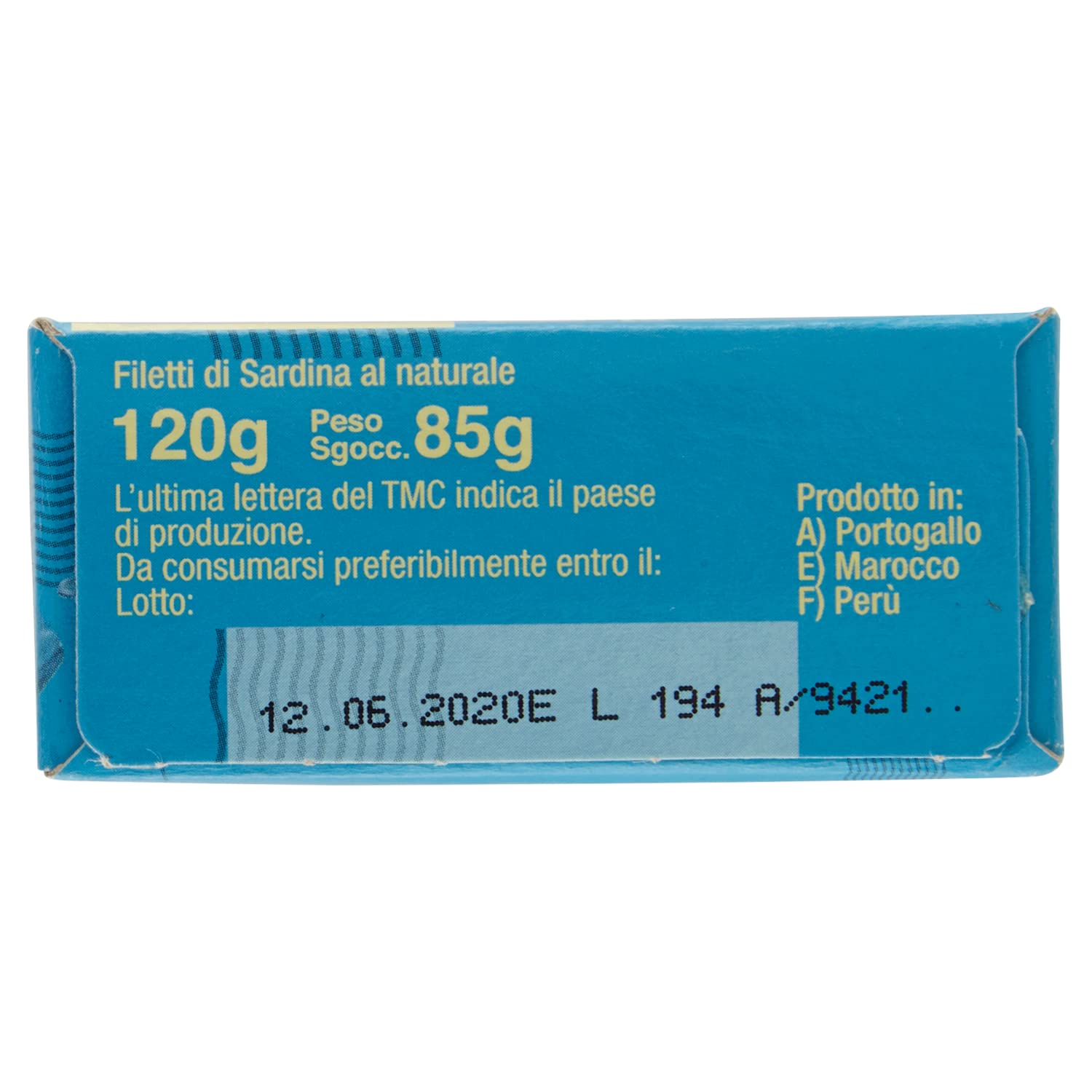 Delicius Scatola di Filetti di Sardina al naturale 120g (10 pezzi)