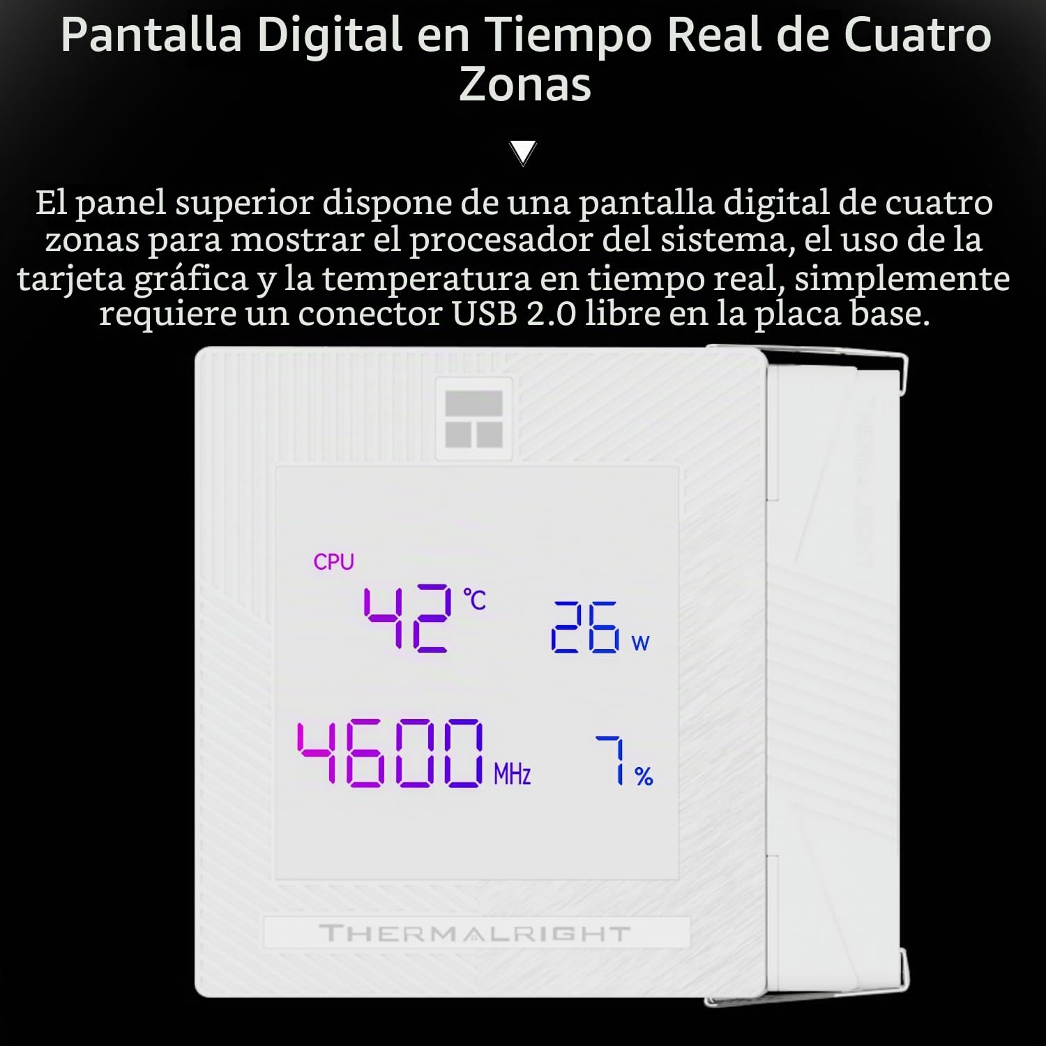 TR -Phantom Spirit 120 Digital SNOW CPU Air Cooler, 7 tubos de calor CPU de refrigeración, ventiladores dobles PWM de 120 mm, soporte para AM4 / AM5 / Intel lga1700/1150/1151/1200/1851/2011