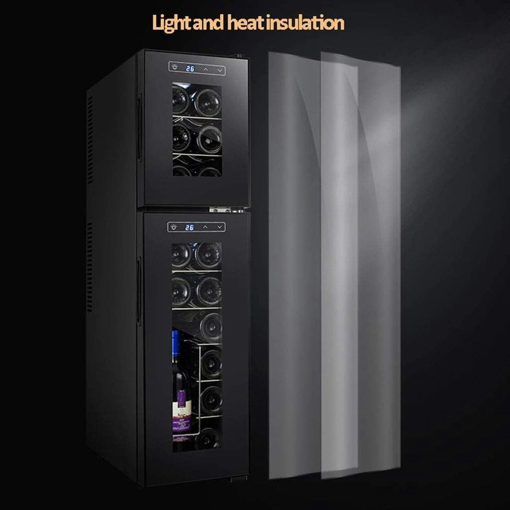 Gabinete Independiente para 18 Botellas Refrigeradores de Vino Integrados y autónomos