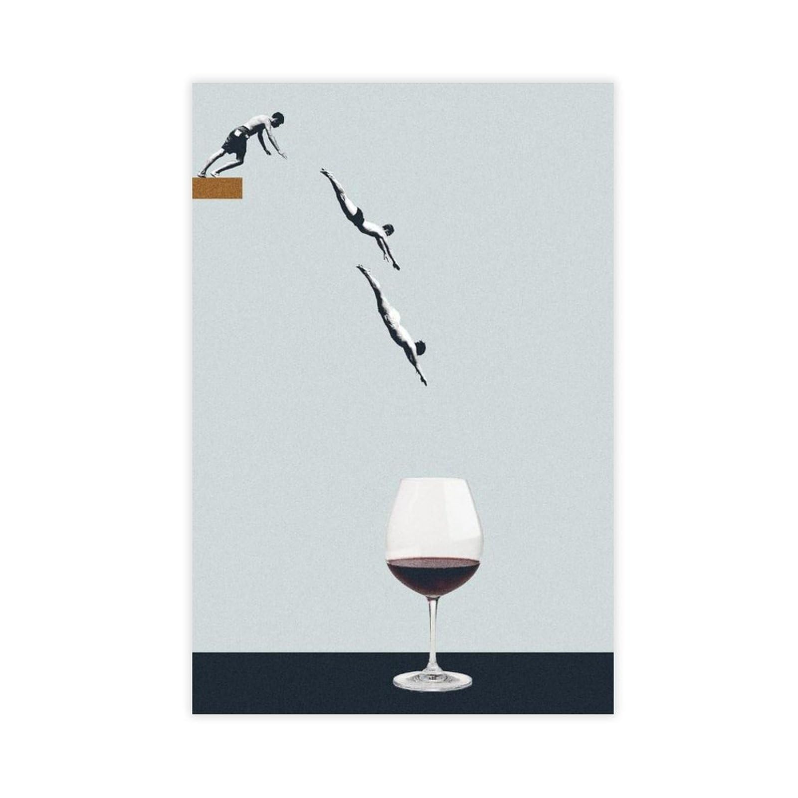 MRYCQ Wine & Diving Poster Canvas Poster for Office Decor Gift