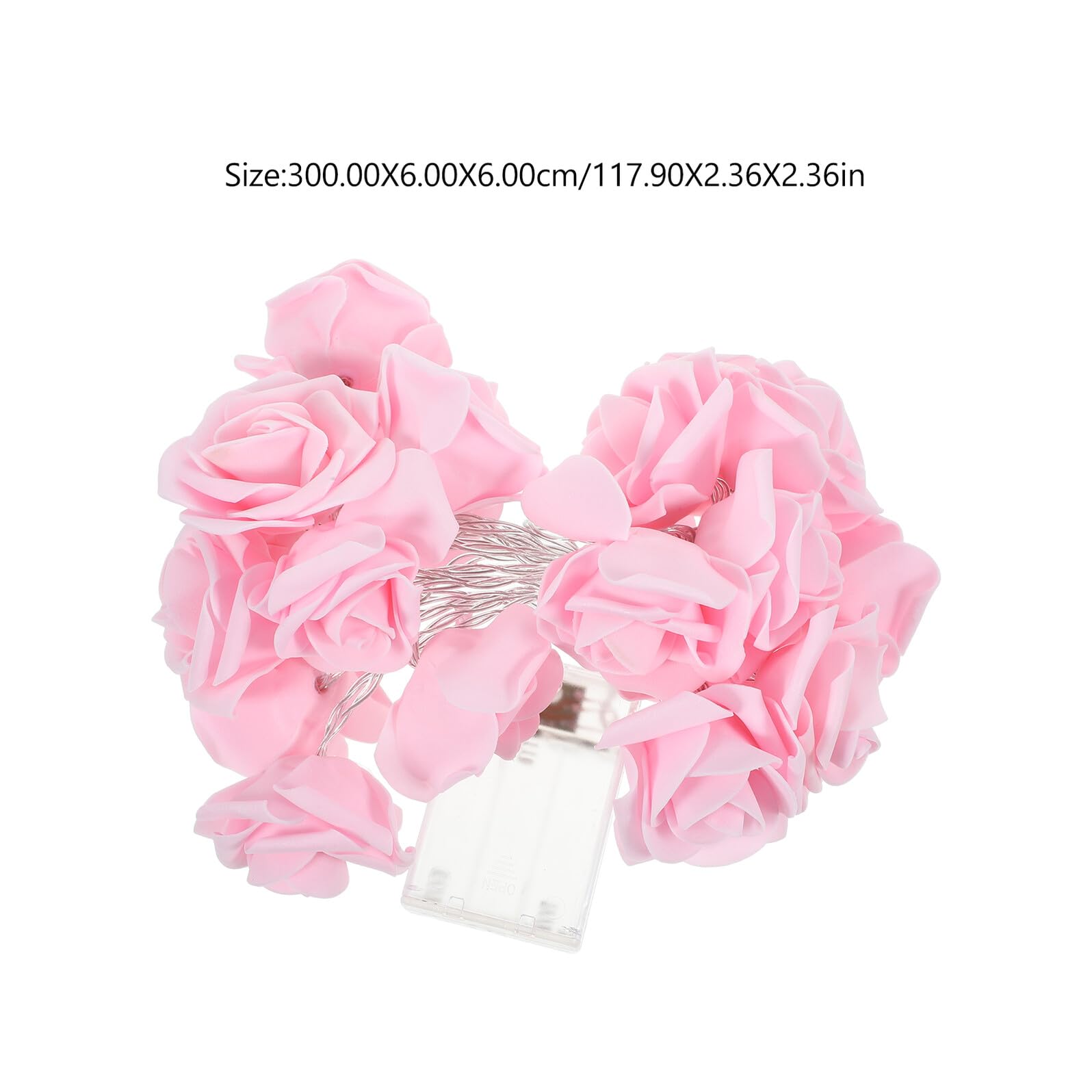 Baluue Luci a Stringa Rosa a Forma di Rosa 20 Led, Alimentate a Batteria, Filo di Rame Delicato per Decorazioni Matrimonio e Natale