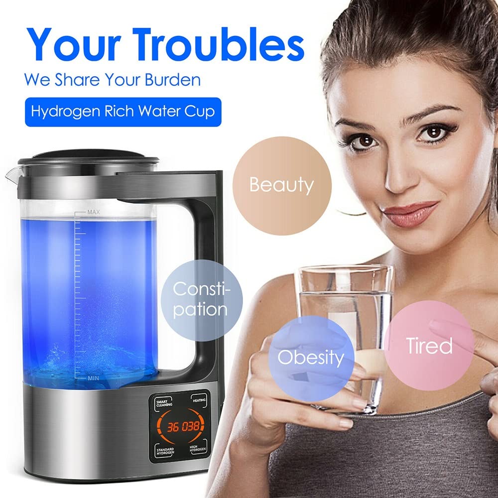 Generador de Agua de hidrógeno de 2L Máquina de Agua Rica en hidrógeno Máquina de fabricación de jarras de Agua alcalina de hidrógeno de microelectrólisis SPE y PEM Hacen Contenido de hidrógeno de
