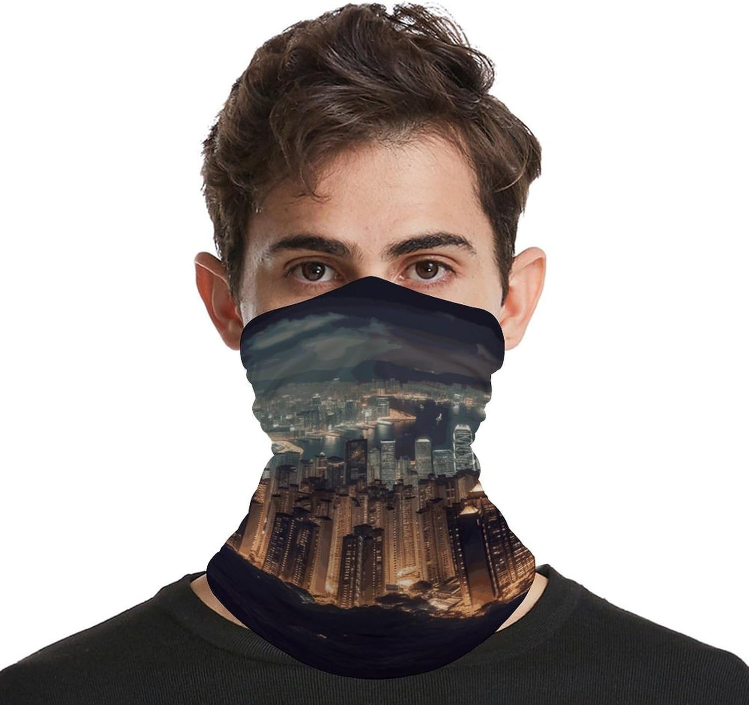 Hong Kong Neck Gaiter UV Protection Polyester Face Gaiter Breathable Quick Dry Head Wrap Multifunctional Stretchy Seamless Bandana for Outdoor Cycling Hiking Skiing Running