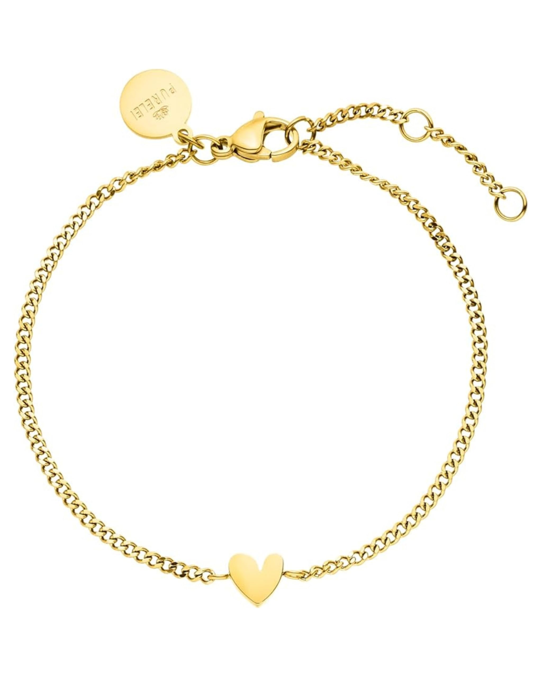 Purelei Tiny Heart Armband (Gold) – Filigranes Damen Armband – Aus langlebigem Edelstahl (14K vergoldet) – Verstellbare Länge 16-19 cm – Hawaiianisch inspiriert & wasserfest