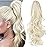 Mitrygreen Claw Clip Ponytail Extension 18 Clip in Wavy Ponytail Hair Extensions Long Pony Tails for Women Extensions Platinum Blonde Wave Hairpiece