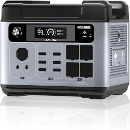OUKITEL P2001 Pro Estación de Energía Portátil 2048Wh | 3200W (Pico 6400W) Generador Solar | 4 Salidas de CA | Carga Rápida AC 1800W en 1,2h | Entrada Solar 1000W | Batería LiFePO4 para Camping, Hogar