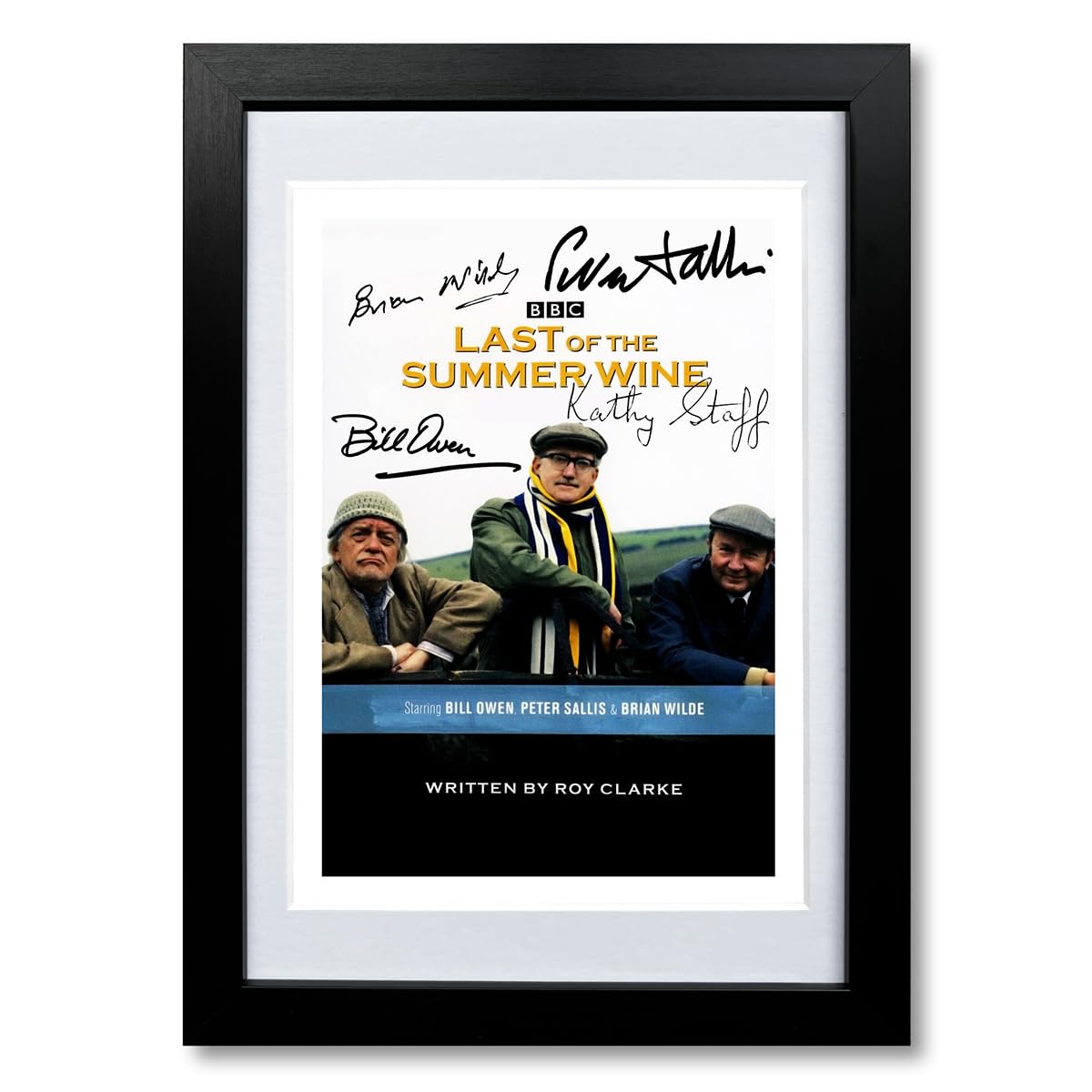 Memorabilia Last Of The Summer Wine Cast Signed Autograph Signature A4 Poster Photo Print Photograph Wall Art Picture TV Show Series Season DVD (A4 BLACK FRAMED & MOUNTED) — image 1